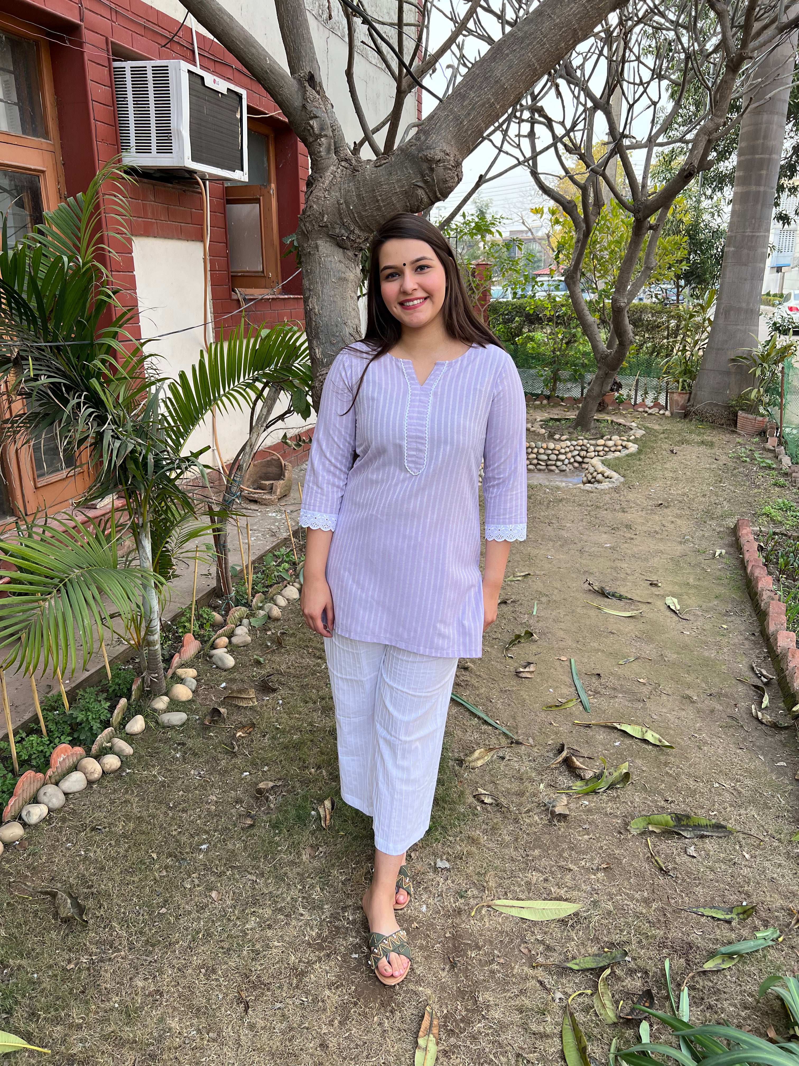 Lavender Basic Kurti - MYSANSKRITAM