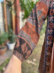 Digital print muslin silk shirt