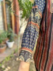 Digital print muslin silk shirt (with yoke print)