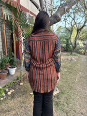 Digital print muslin silk shirt