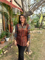 Digital print muslin silk shirt (with yoke print)