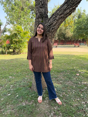 Brown mehendi short kurti