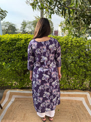 Purple berry bloom kurta