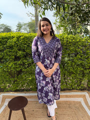 Purple berry bloom kurta