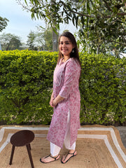 LAVENDER YOKE KURTA