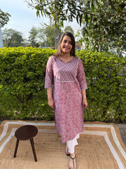 LAVENDER YOKE KURTA