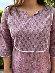 LAVENDER YOKE KURTA