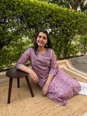LAVENDER YOKE KURTA