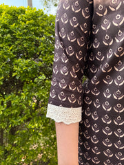 Brown Collar Neck straight kurta