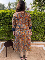 Mustard ambi sanganeri kurta