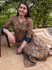 Mustard ambi sanganeri kurta