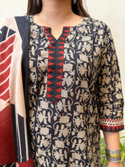 Black jaal suit set with designer duppata