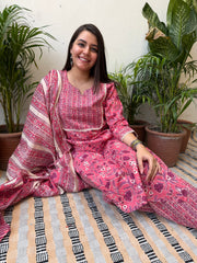 Pink floral suit set