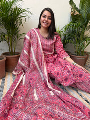 Pink floral suit set