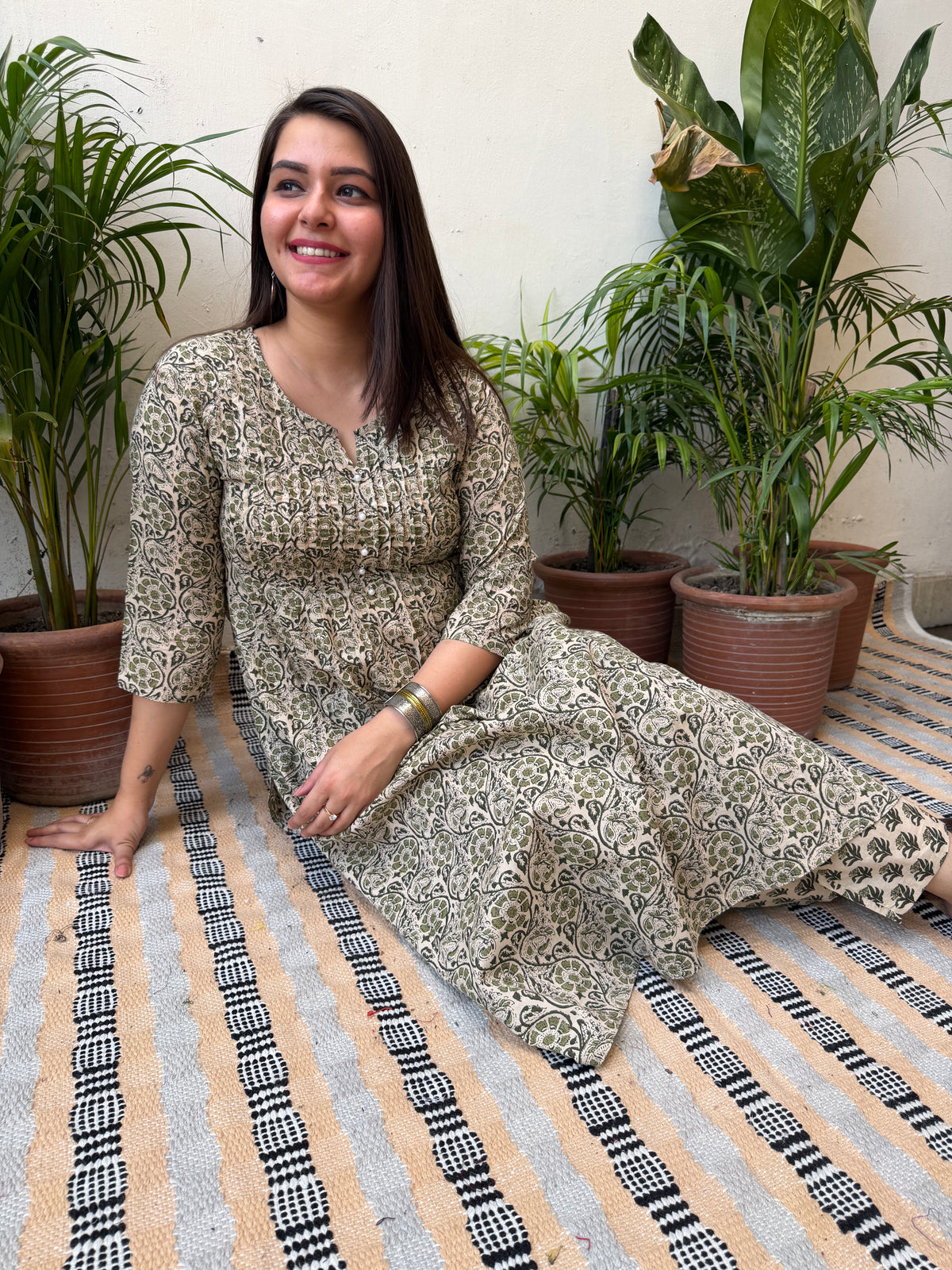 Mehendi floral pintucks Coord set