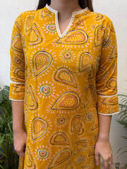 Yellow Ambi print full Suit Set