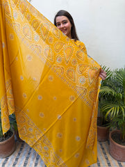 Yellow Ambi print full Suit Set