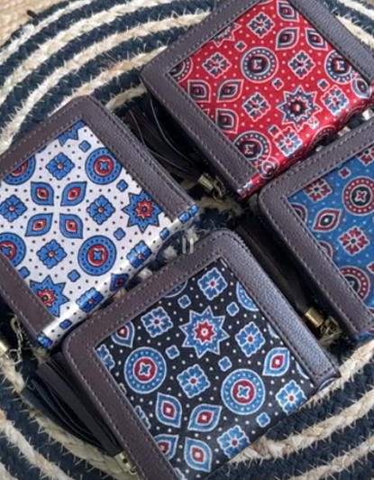 Ajrakh Zip wallet