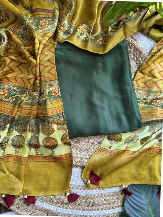 Ajrakh modal Unstitched Kurta duppata set
