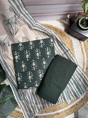 Bottle Green Unstitched Suit set