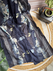 Indigo geometric Unstitched Suit set