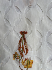 White Yellow buti Unstitched Suit set