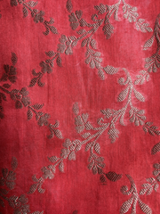 Red Banarsi Unstitched Suit set