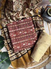 Rust Kantha Unstitched Suit set