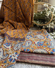 Mustard Ambi unstitched suit set