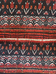 Maroon and Black Sanganeri Unstitched Suit set