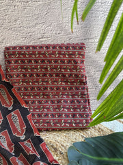Maroon bel hanblock Unstitched Suit set
