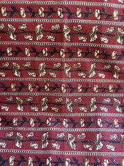 Maroon bel hanblock Unstitched Suit set