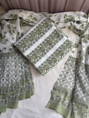 Pista green Unstitched Suit set