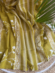 Parrot green Unstitched Suit set