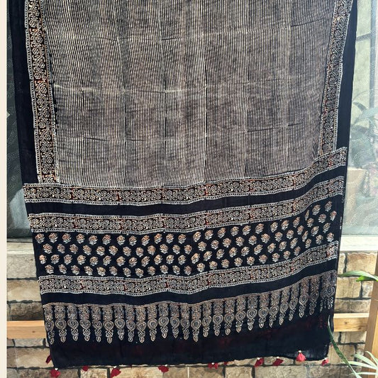 Black Heritage Modal Silk Dupatta
