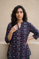 Chocolate brown kantha shirt