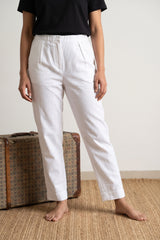 White straight fit palazzo