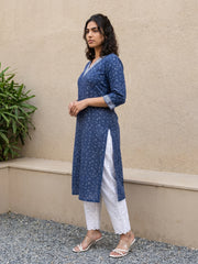 Indigo bindi kurta
