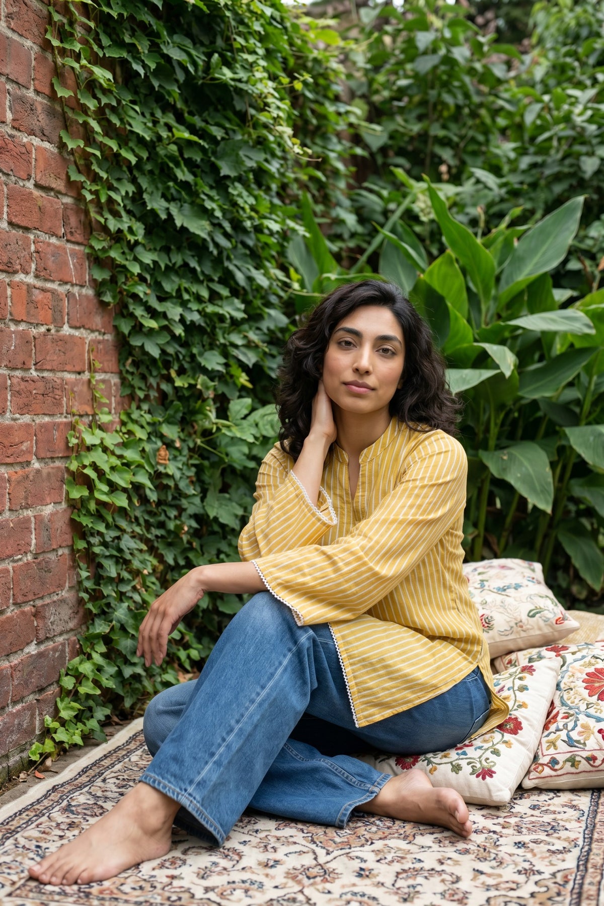 Yellow Lines Short kurti