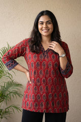 Maroon ambi short kurti