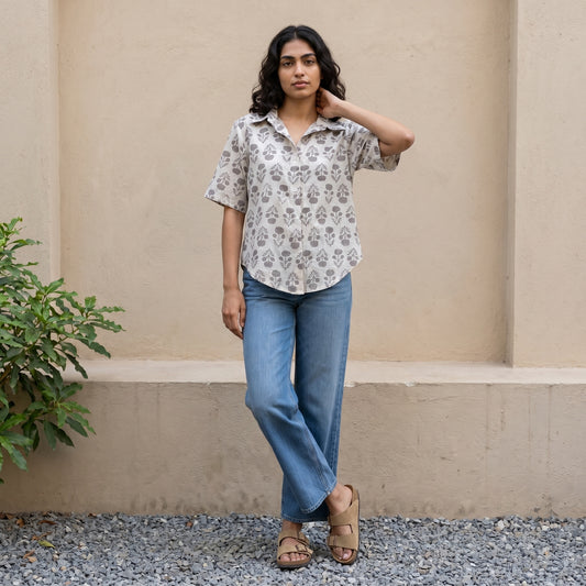 Mouse buta Handblock printed Top