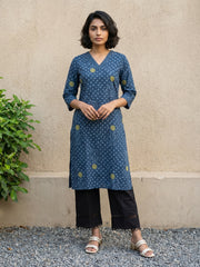 Blue Big Flower kurta
