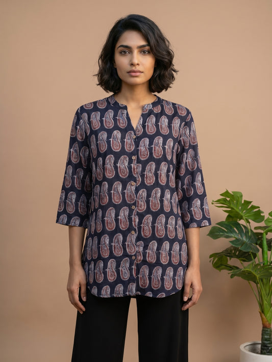 Black Ambi Ajrakh shirt