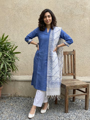 Pastel Blue south cotton full suit set