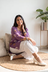 Lavender flower short kurti