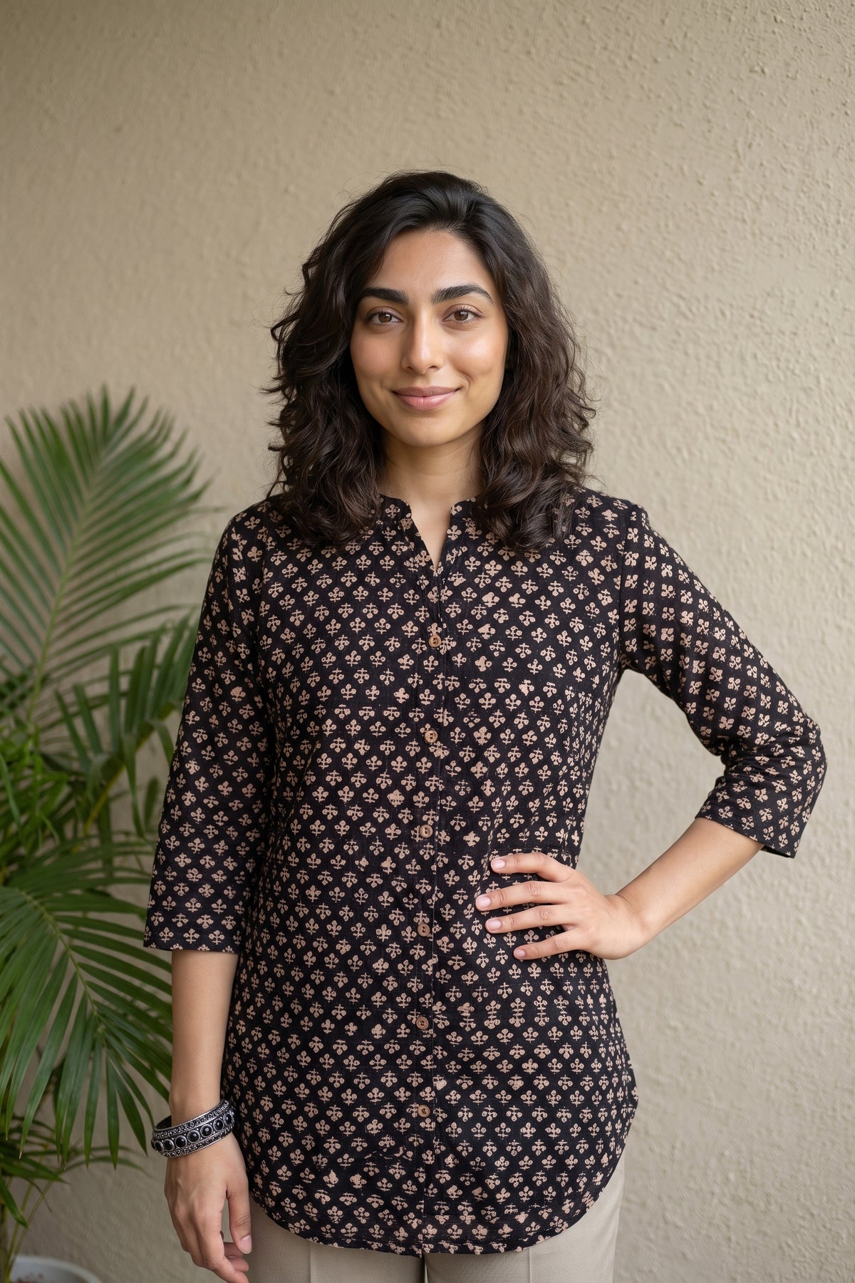 Black Buti Ajrakh shirt