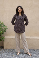 Black Buti Ajrakh shirt