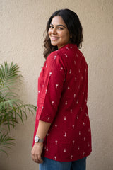 Red South Cotton short kurti