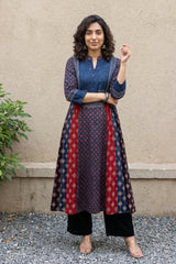 Indigo multi kali aline kurta