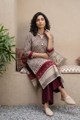 Beige Worli panel Kurta